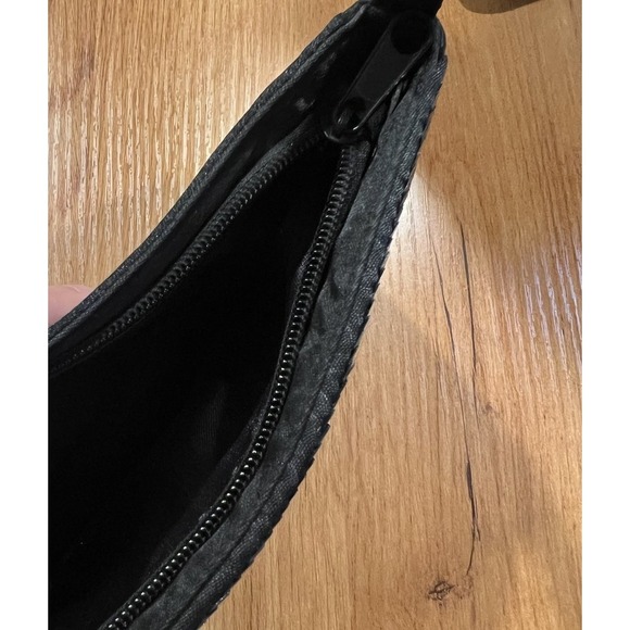 Y2K Black Satin Sequin Shoulder bag 90s Mini Purse Zip Vintage Holiday Glam - Picture 3 of 7